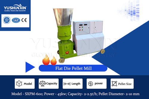 Flat die pellet mill for organic compost granulation